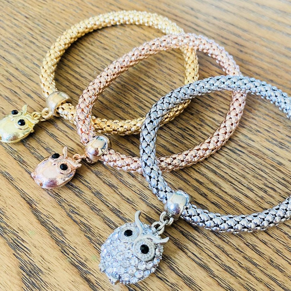 Owl Charm Bracelet Set
